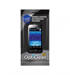 Салфетки влажные, Opti Clean (Опти клин) 15 шт для мобильных телефонов