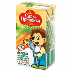 Пюре Сады Придонья яблоко морковь без сахара с 5 мес 125 г